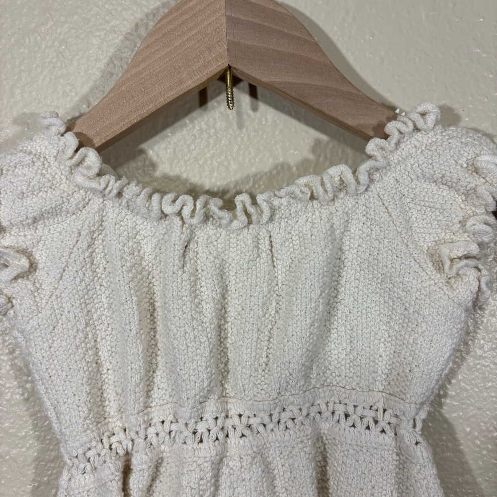 Peruvian Cotton Terry Cloth Baby Dress With Hand Embroidery Size 6-12M - Picture 6 of 8